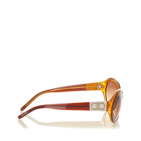 サルヴァトーレフェラガモ ガンチーニ サングラス ブラウン プラスチック レディース Salvatore Ferragamo 【中古】