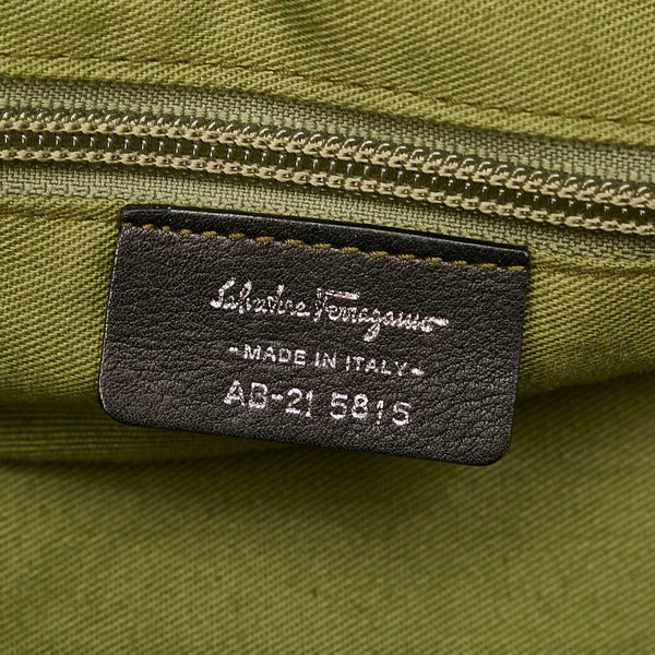 サルヴァトーレフェラガモ ガンチーニ ショルダーバッグ AB-21 5815 ブラック レザー レディース Salvatore Ferragamo 【中古】