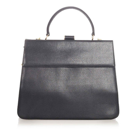 サルヴァトーレフェラガモ ガンチーニ DK 21 6168 ブラック レザー ハンドバッグ レディース Salvatore Ferragamo 【中古】