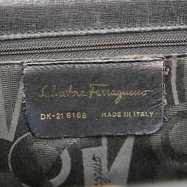 サルヴァトーレフェラガモ ガンチーニ DK 21 6168 ブラック レザー ハンドバッグ レディース Salvatore Ferragamo 【中古】