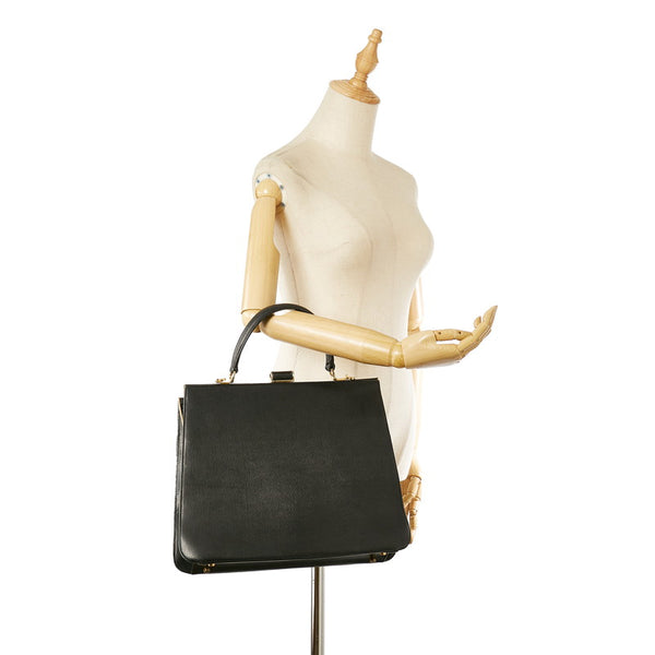 サルヴァトーレフェラガモ ガンチーニ DK 21 6168 ブラック レザー ハンドバッグ レディース Salvatore Ferragamo 【中古】