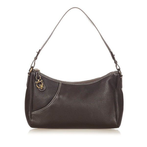 サルヴァトーレフェラガモ ガンチーニ AF-21 3754 ブラウン レザー ショルダーバッグ レディース Salvatore Ferragamo 【中古】