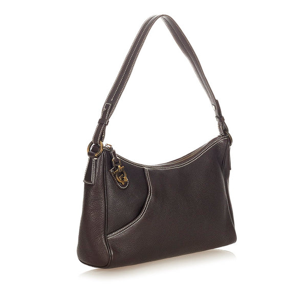 サルヴァトーレフェラガモ ガンチーニ AF-21 3754 ブラウン レザー ショルダーバッグ レディース Salvatore Ferragamo 【中古】