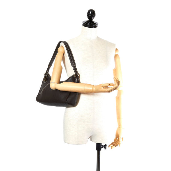 サルヴァトーレフェラガモ ガンチーニ AF-21 3754 ブラウン レザー ショルダーバッグ レディース Salvatore Ferragamo 【中古】