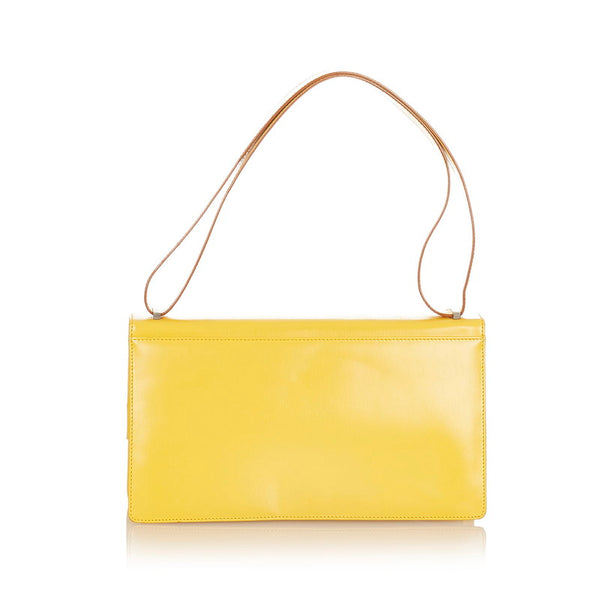 サルヴァトーレフェラガモ ガンチーニ イエロー レザー ショルダーバッグ レディース Salvatore Ferragamo 【中古】