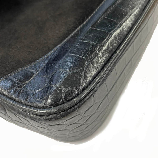 サルヴァトーレフェラガモ ガンチーニ AQ 215716 ブラック スウェード レザー ショルダーバッグ レディース Salvatore Ferragamo 【中古】