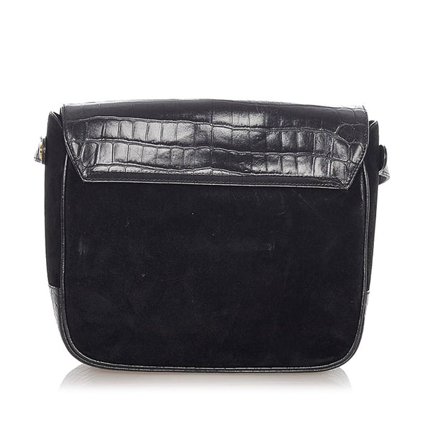 サルヴァトーレフェラガモ ガンチーニ AQ 215716 ブラック スウェード レザー ショルダーバッグ レディース Salvatore Ferragamo 【中古】