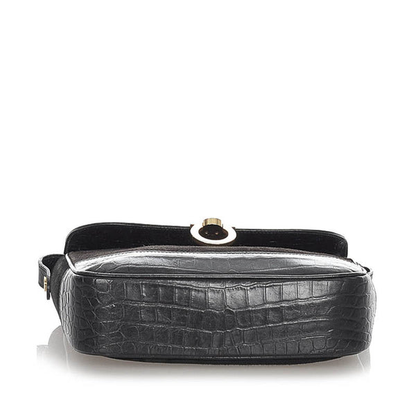 サルヴァトーレフェラガモ ガンチーニ AQ 215716 ブラック スウェード レザー ショルダーバッグ レディース Salvatore Ferragamo 【中古】