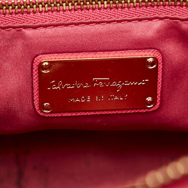 サルヴァトーレフェラガモ ガンチーニ ハンドバッグ ショルダーバッグ 2WAY GG-21 F317 ピンク レザー レディース Salvatore Ferragamo 【中古】