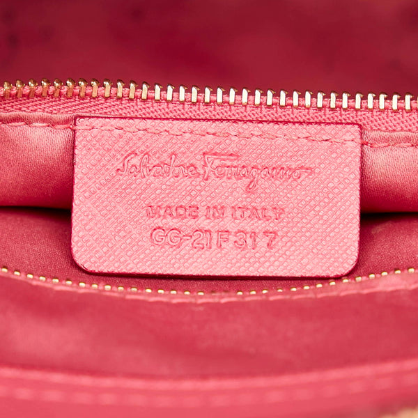 サルヴァトーレフェラガモ ガンチーニ ハンドバッグ ショルダーバッグ 2WAY GG-21 F317 ピンク レザー レディース Salvatore Ferragamo 【中古】