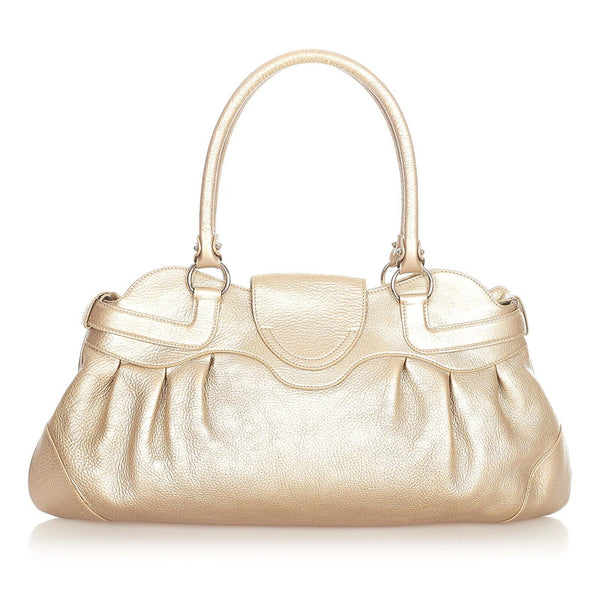 サルヴァトーレフェラガモ ガンチーニ マリッサ AB-21 5370 ゴールド レザー トートバッグ レディース Salvatore Ferragamo 【中古】