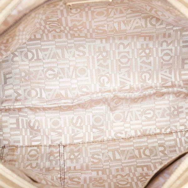 サルヴァトーレフェラガモ ガンチーニ マリッサ AB-21 5370 ゴールド レザー トートバッグ レディース Salvatore Ferragamo 【中古】