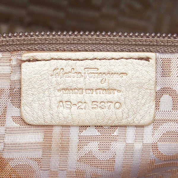 サルヴァトーレフェラガモ ガンチーニ マリッサ AB-21 5370 ゴールド レザー トートバッグ レディース Salvatore Ferragamo 【中古】