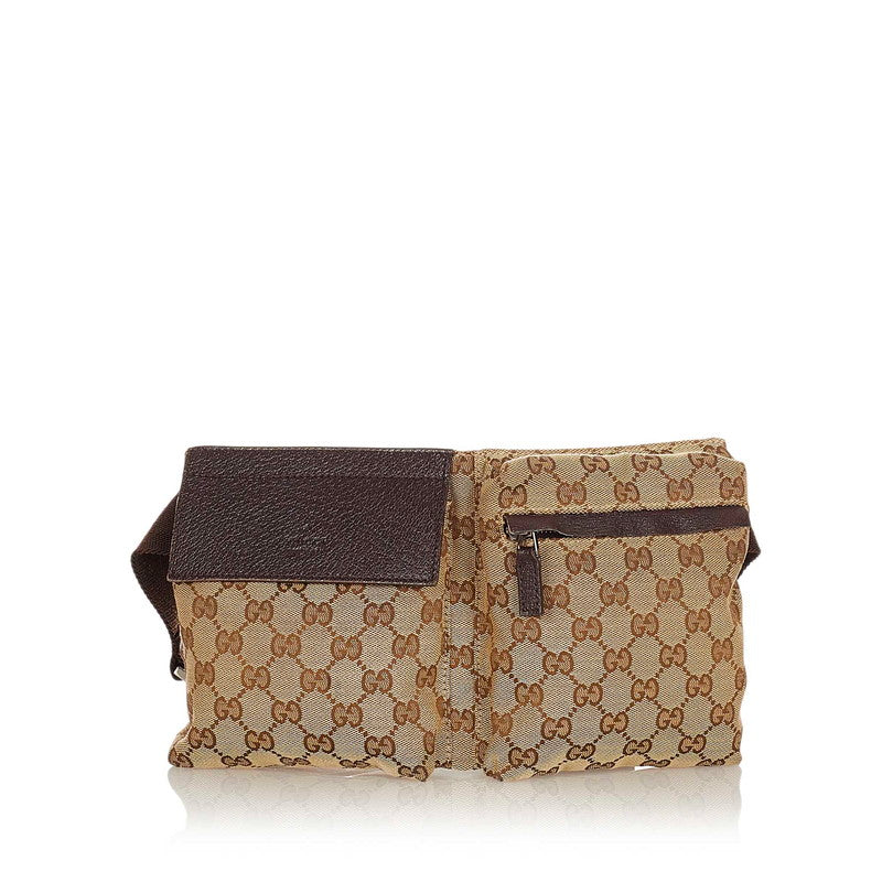 グッチ GGキャンバス 28566 ベージュ キャンバス レザー ボディバッグ レディース GUCCI 【中古】