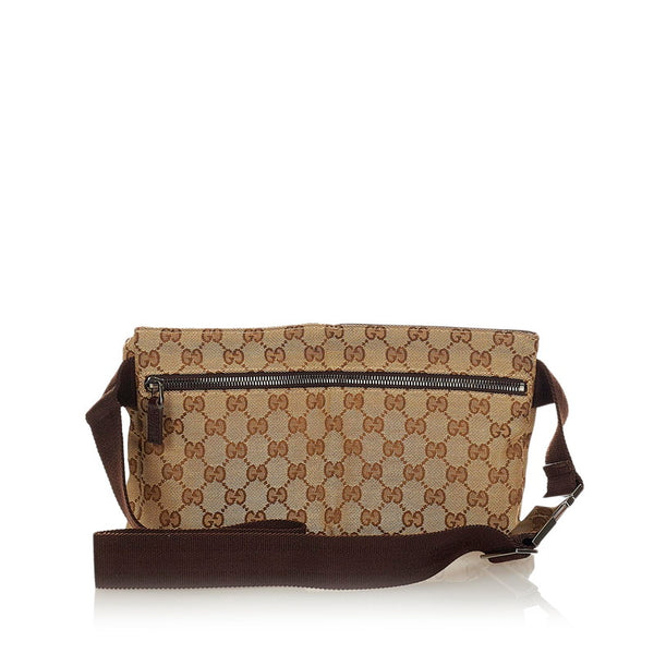 グッチ GGキャンバス 28566 ベージュ キャンバス レザー ボディバッグ レディース GUCCI 【中古】