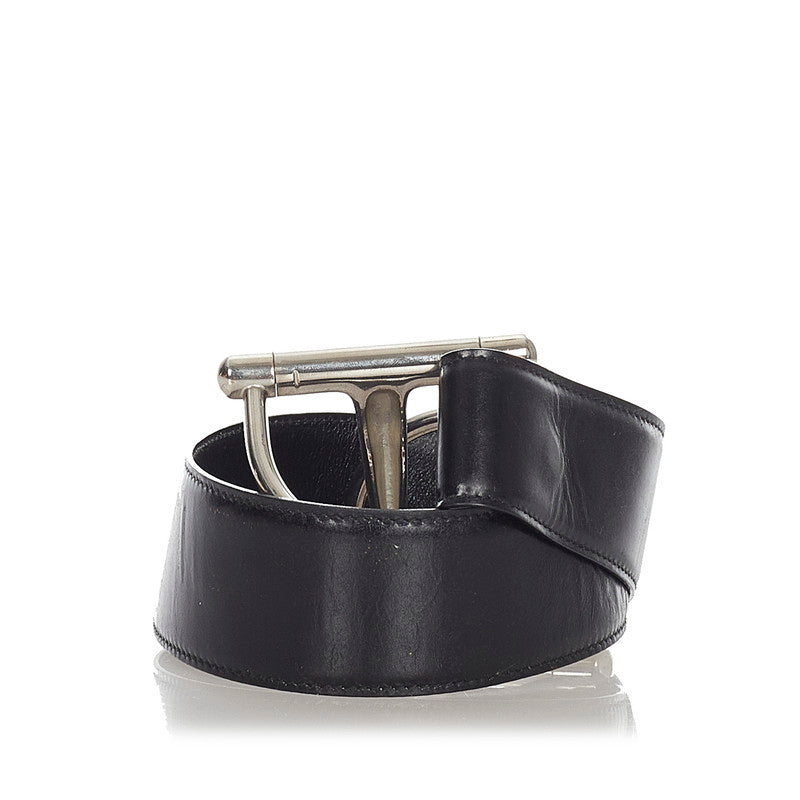 グッチ 037・194・1926 ブラック レザー ベルト レディース GUCCI 【中古】