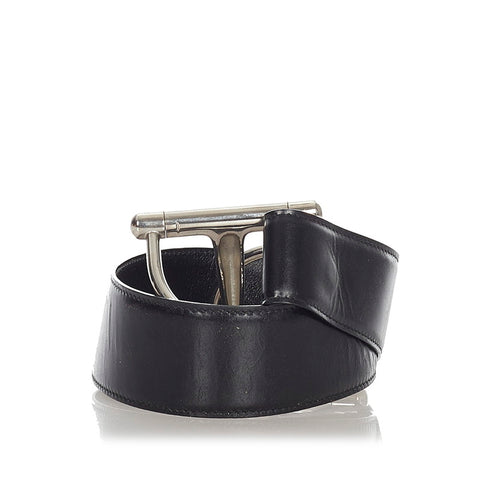 グッチ 037・194・1926 ブラック レザー ベルト レディース GUCCI 【中古】