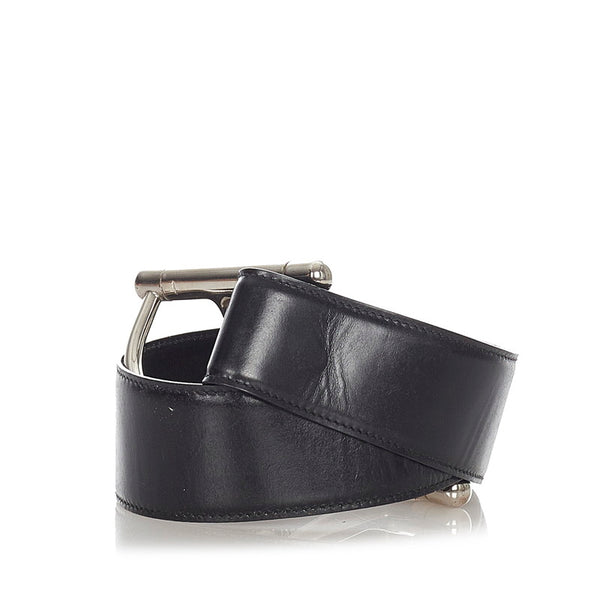 グッチ 037・194・1926 ブラック レザー ベルト レディース GUCCI 【中古】