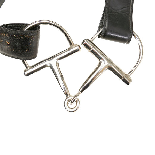 グッチ 037・194・1926 ブラック レザー ベルト レディース GUCCI 【中古】