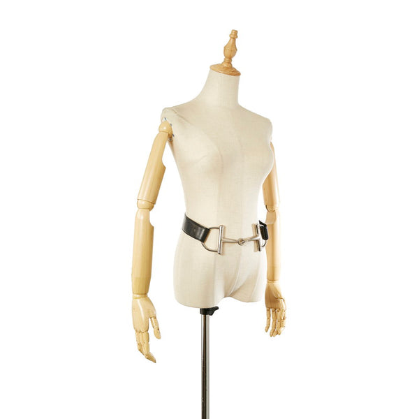 グッチ 037・194・1926 ブラック レザー ベルト レディース GUCCI 【中古】