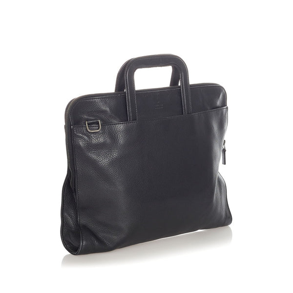 グッチ 152604 ブラック レザー ブリーフケース メンズ GUCCI 【中古】