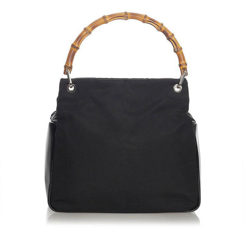 グッチ バンブー 000.3444 ブラック ナイロン ハンドバッグ レディース GUCCI 【中古】