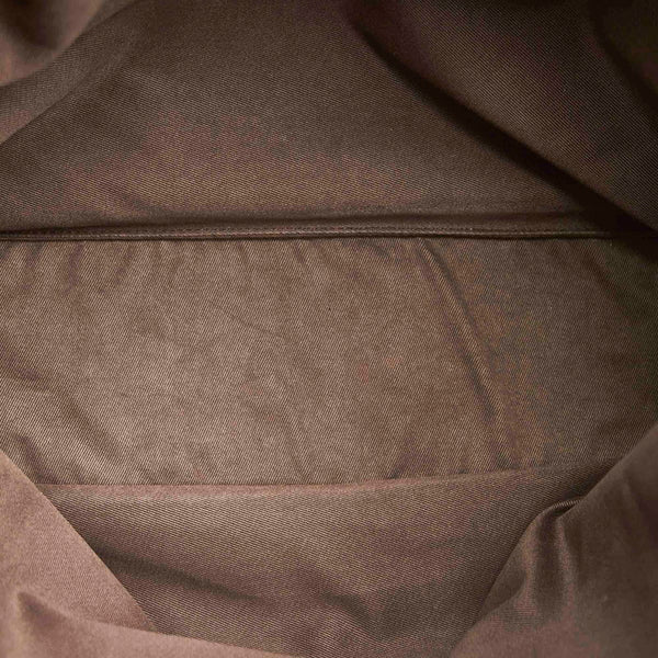 グッチ 101920 ダークブラウン キャンバス レザー ハンドバッグ レディース GUCCI 【中古】