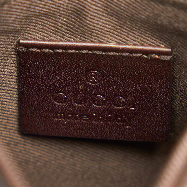 グッチ 101920 ダークブラウン キャンバス レザー ハンドバッグ レディース GUCCI 【中古】