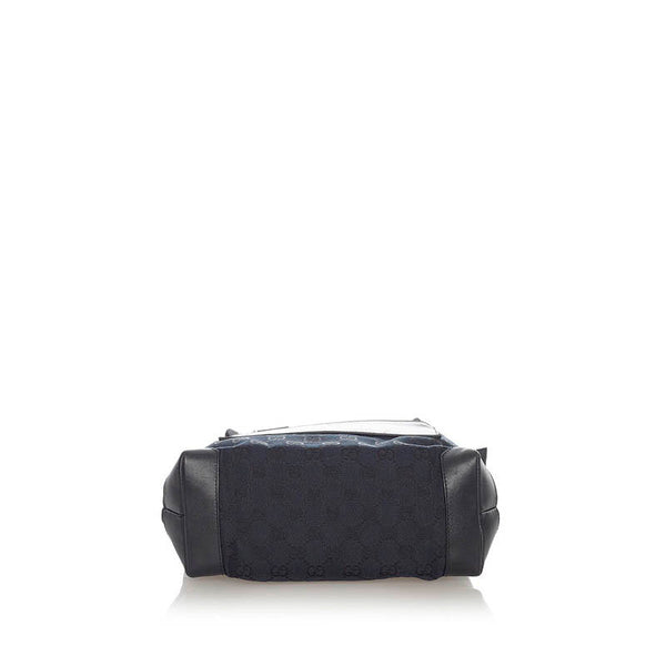 グッチ GGキャンバス 019 0402 ブラック キャンバス レザー ハンドバッグ レディース GUCCI 【中古】