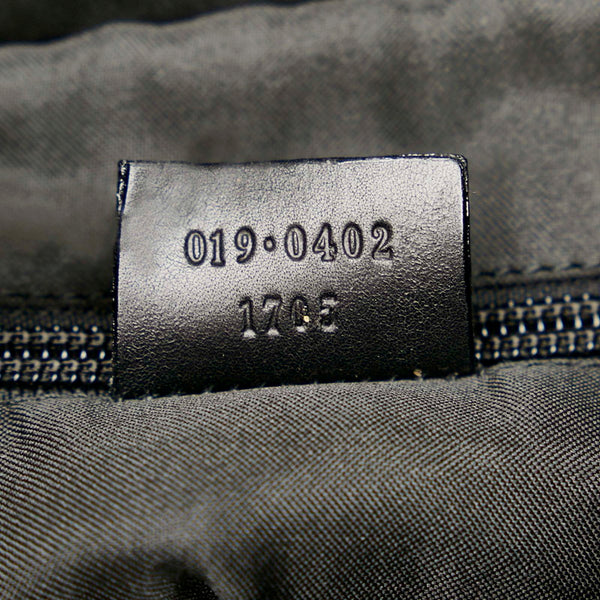 グッチ GGキャンバス 019 0402 ブラック キャンバス レザー ハンドバッグ レディース GUCCI 【中古】