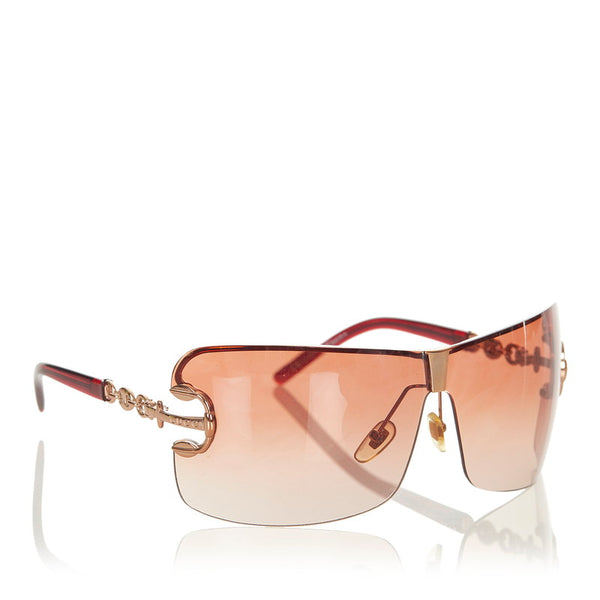 グッチ ブラウン プラスチック サングラス レディース GUCCI 【中古】