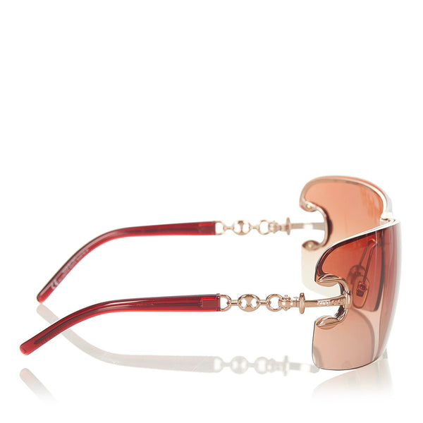 グッチ ブラウン プラスチック サングラス レディース GUCCI 【中古】