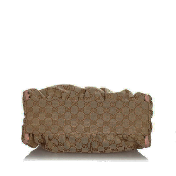 グッチ GGキャンバス アビー 190325 ピンク キャンバス レザー ハンドバッグ ショルダーバッグ 2WAY レディース GUCCI 【中古】