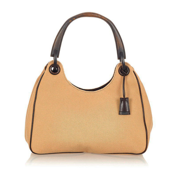 グッチ ウッド 106495 ベージュ キャンバス ショルダーバッグ レディース GUCCI 【中古】