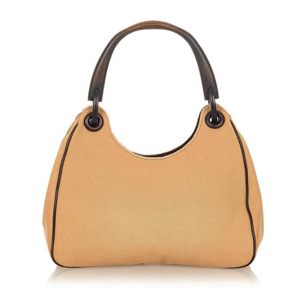 グッチ ウッド 106495 ベージュ キャンバス ショルダーバッグ レディース GUCCI 【中古】