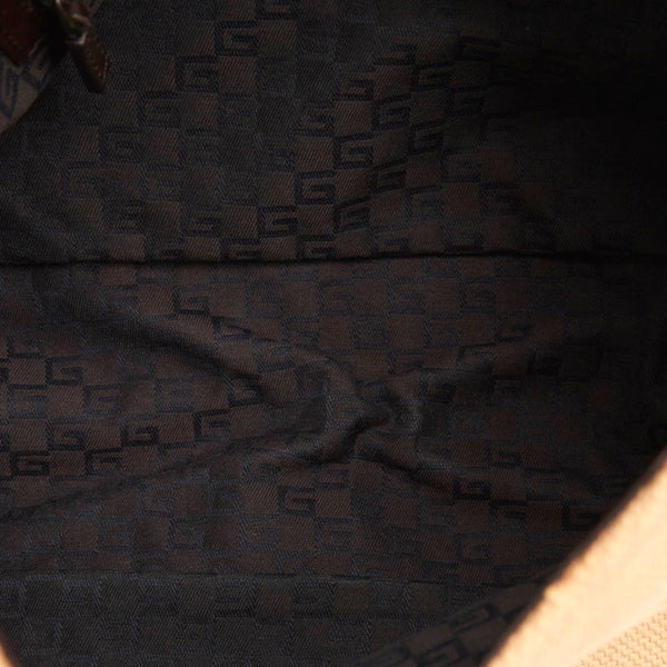 グッチ ウッド 106495 ベージュ キャンバス ショルダーバッグ レディース GUCCI 【中古】