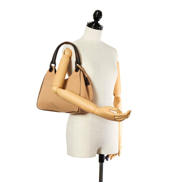 グッチ ウッド 106495 ベージュ キャンバス ショルダーバッグ レディース GUCCI 【中古】