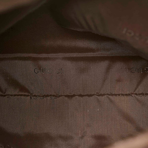 グッチ バンブー 001 3244 ダークブラウン スウェード ワンショルダー レディース GUCCI 【中古】