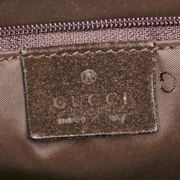 グッチ バンブー 001 3244 ダークブラウン スウェード ワンショルダー レディース GUCCI 【中古】