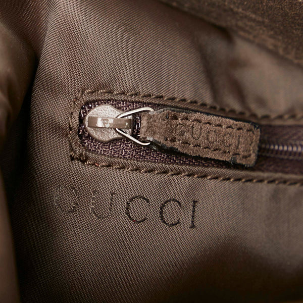 グッチ バンブー 001 3244 ダークブラウン スウェード ワンショルダー レディース GUCCI 【中古】