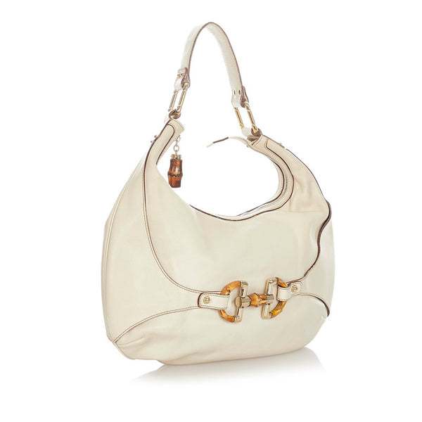 グッチ ホースビット バンブー 152468 ベージュ レザー ワンショルダー レディース GUCCI 【中古】