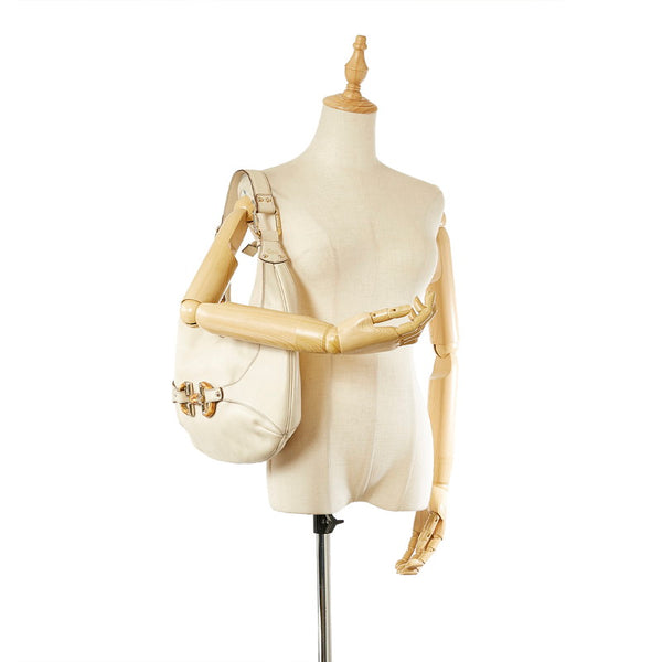 グッチ ホースビット バンブー 152468 ベージュ レザー ワンショルダー レディース GUCCI 【中古】