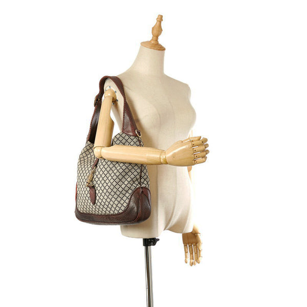 グッチ ディアマンテ ニュージャッキー 246907 ベージュ ブラウン キャンバス レザー ショルダーバッグ レディース GUCCI 【中古】