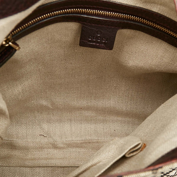 グッチ ディアマンテ ニュージャッキー 246907 ベージュ ブラウン キャンバス レザー ショルダーバッグ レディース GUCCI 【中古】