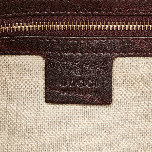 グッチ ディアマンテ ニュージャッキー 246907 ベージュ ブラウン キャンバス レザー ショルダーバッグ レディース GUCCI 【中古】