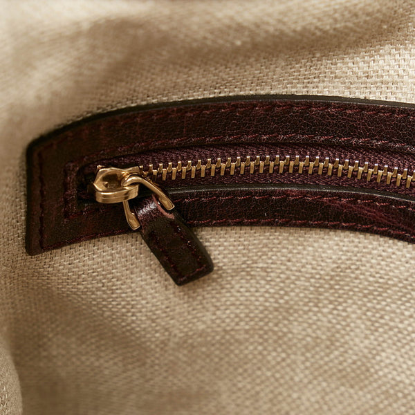 グッチ ディアマンテ ニュージャッキー 246907 ベージュ ブラウン キャンバス レザー ショルダーバッグ レディース GUCCI 【中古】