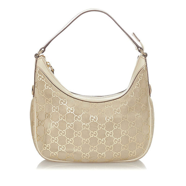 グッチ GG 154395 ベージュ スウェード レザー ワンショルダー レディース GUCCI 【中古】