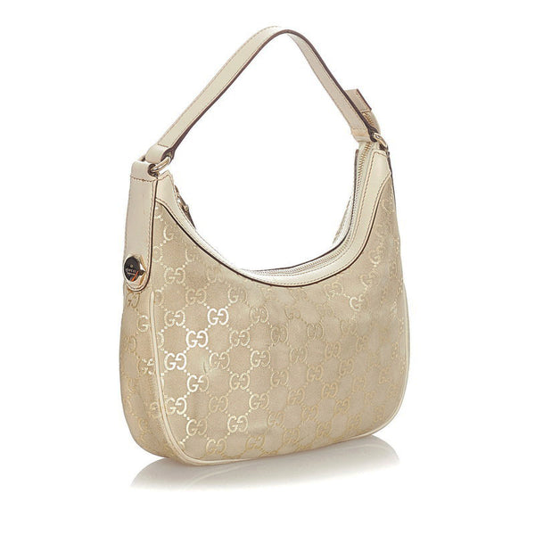 グッチ GG 154395 ベージュ スウェード レザー ワンショルダー レディース GUCCI 【中古】