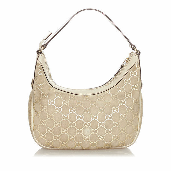 グッチ GG 154395 ベージュ スウェード レザー ワンショルダー レディース GUCCI 【中古】