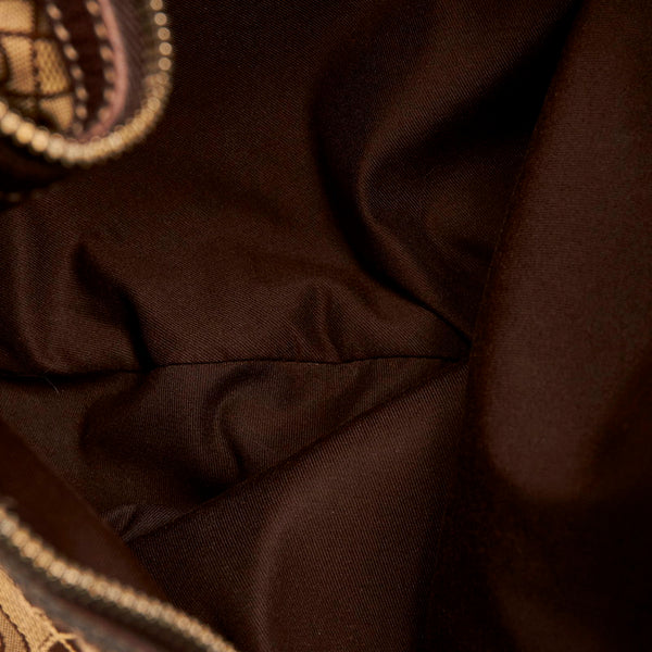 グッチ ホースビット 145764 ベージュ ブラウン キャンバス レザー ショルダーバッグ レディース GUCCI 【中古】